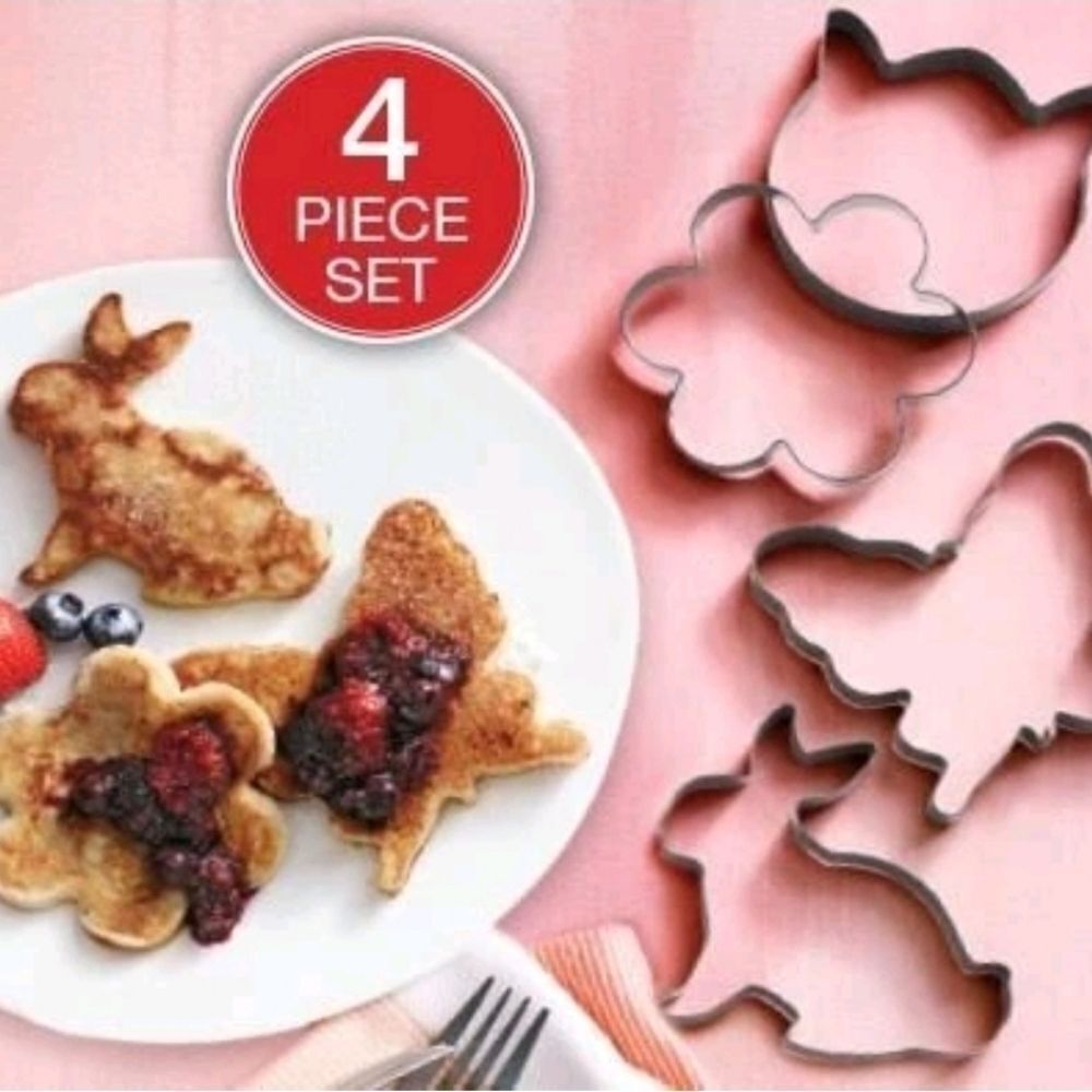 Avon Set of 4 Spring Breakfast Molds (2) Flower, Butterfly, Bunny NIB